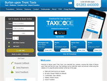 Tablet Screenshot of burtonupontrenttaxis.co.uk